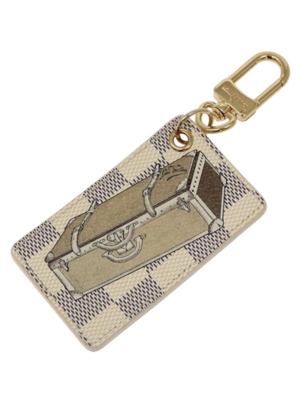 LOUIS VUITTON Damier Azur Porte Cles Afish Key Ring M66178